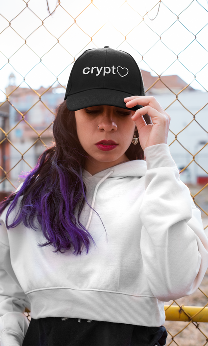 Crypto 🤍 Hollow Heart Embroidered Flexfit Hat