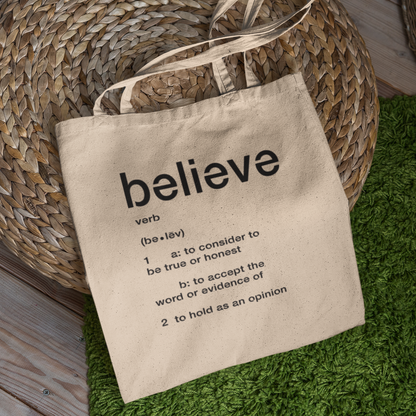 Believe Canvas Tote