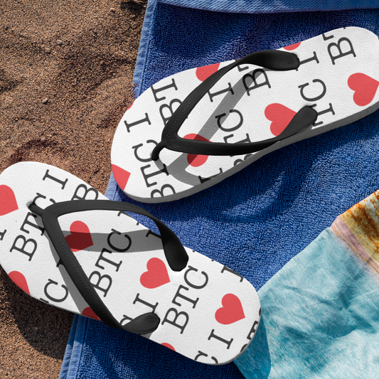 I heart BTC Flip Flops