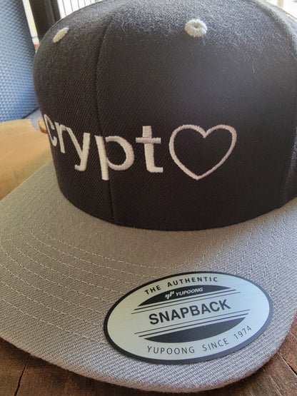 Crypto 🖤 Hollow Heart Embroidered Snapback Hat