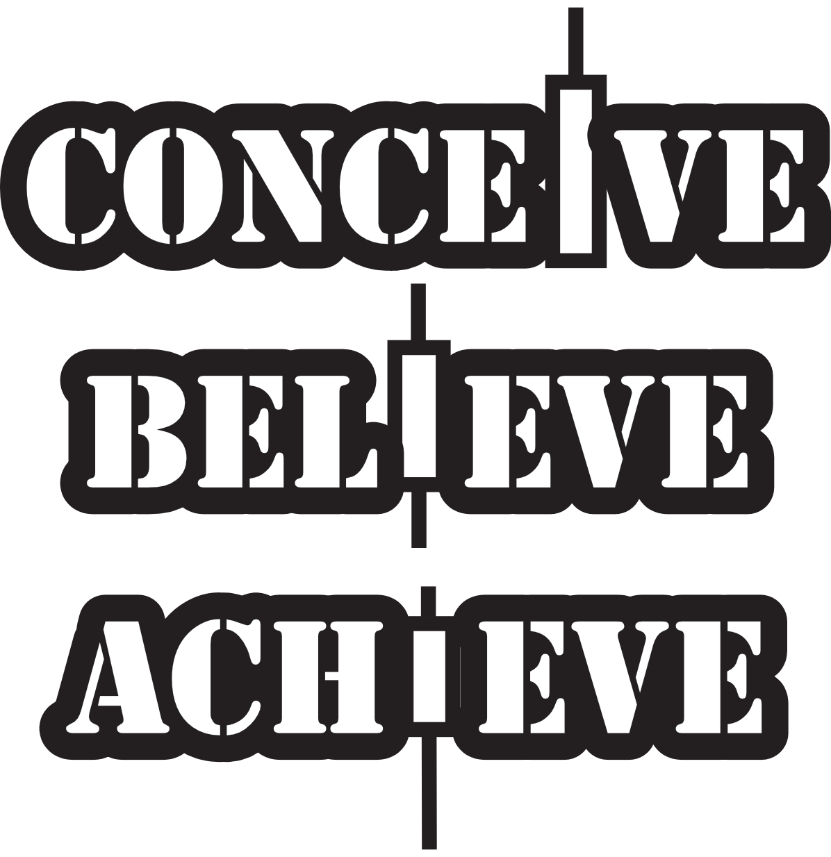 Conceive believe achieve sticker transparent, napoleon hill quotes sticker trading forex trading crypto sticker, all about belief system, visualize your dreams quote, white and black sticker