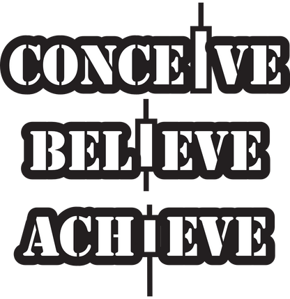 Conceive believe achieve sticker transparent, napoleon hill quotes sticker trading forex trading crypto sticker, all about belief system, visualize your dreams quote, white and black sticker