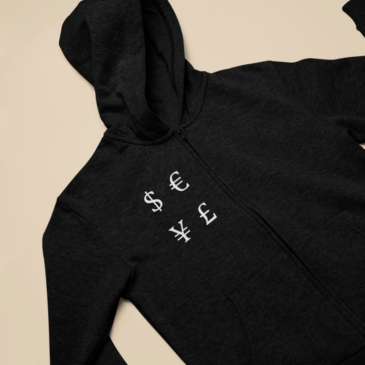 Men's Zip Up Light Weight Currencies Hoodie