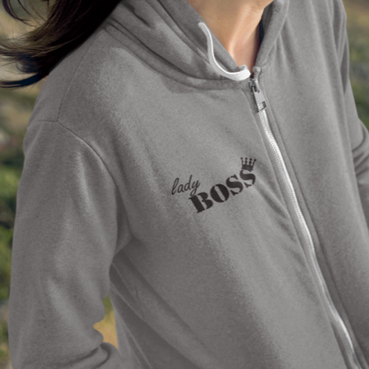 Women's Lady Boss Zip Up Light Weight Hoodie