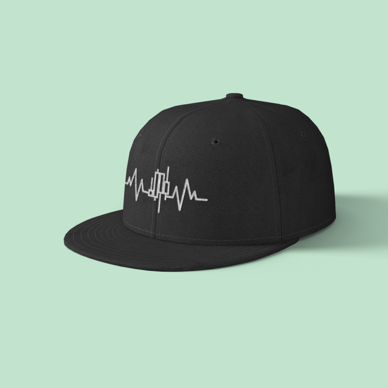 Heartbeat of a Trader Embroidered Snapback Hat